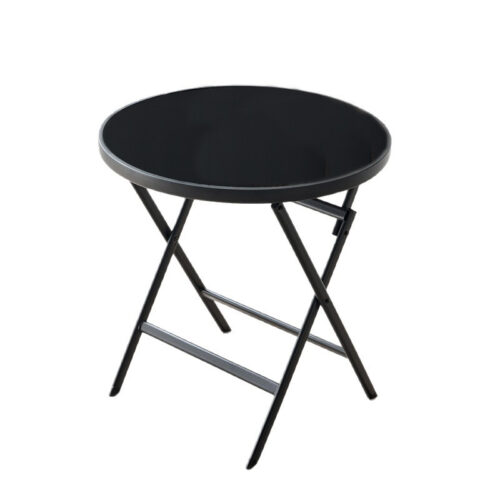 Round glass folding table