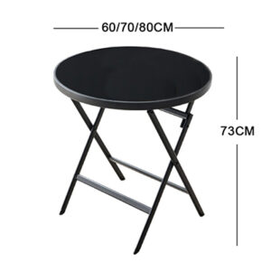 glass folding table size